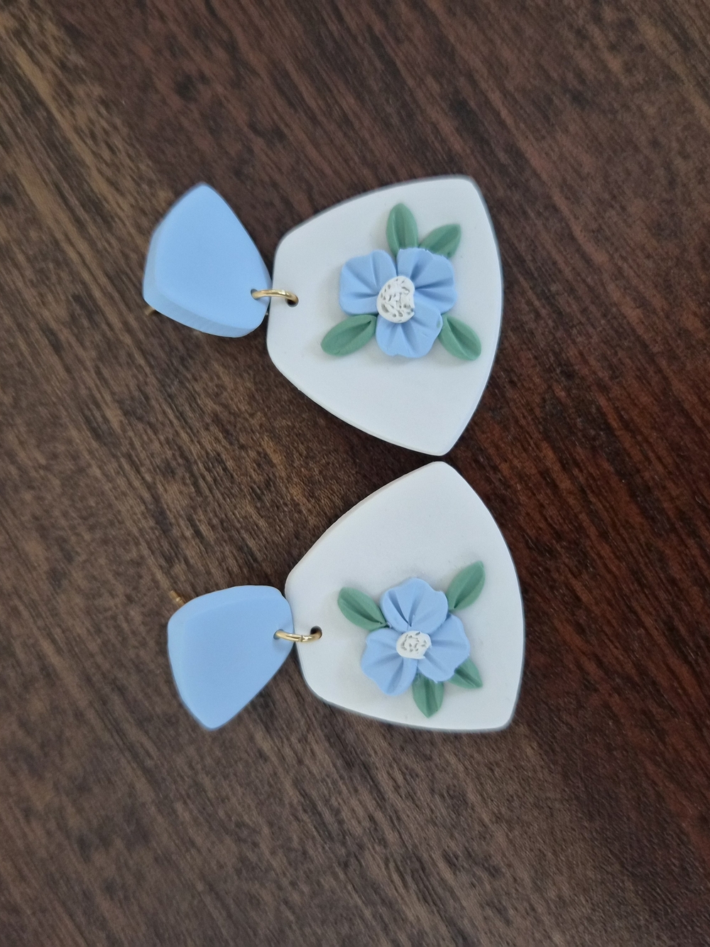 Blue Floral Drop Earrings - Women Jewelry